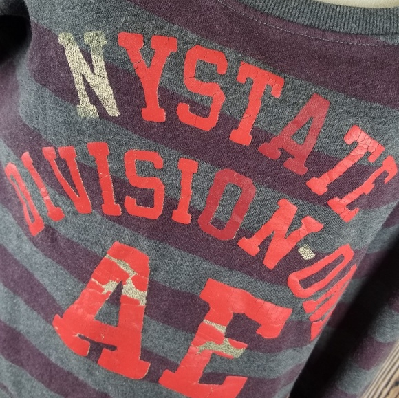 American Eagle | Maroon & Gray Striped Sweater - Picture 4 of 8